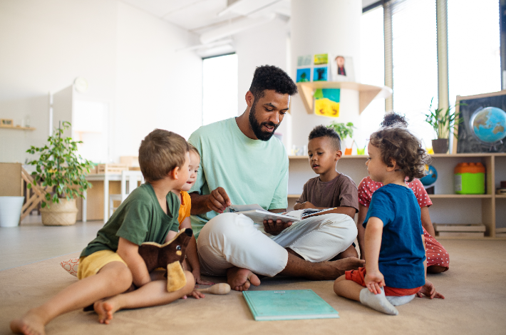 National Kindergarten Day - Kindergarten teach and students