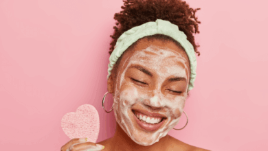 National Skincare Education Day - beautiful lady doing a facial skincare routine