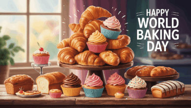 World Baking Day - Delicious looking cakes and croissants