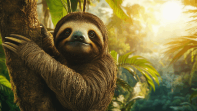 International Sloth Day - a sloth clinging to a tree