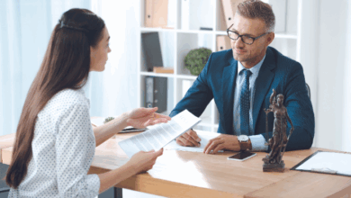 Wrongful termination lawyer - a lawyer discussing options with an employee