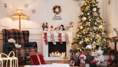 Christmas Day Celebration - Christmas tree with gifts underneath