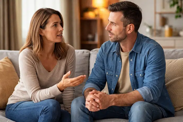 what wives wish their stepdad husbands knew-Wife in conversation with stepdad husband