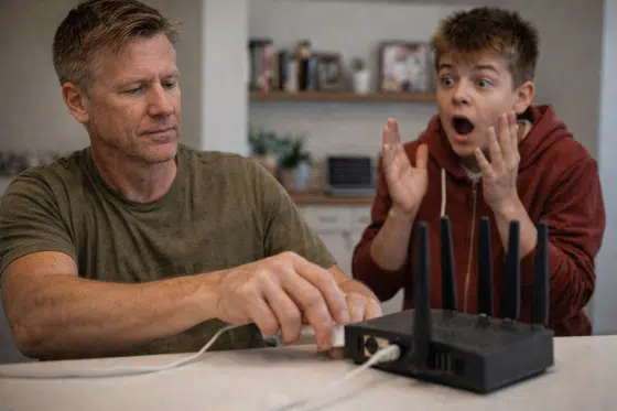 April Fool's Day Pranks - Dad disrupts Wi-Fi, son reacts