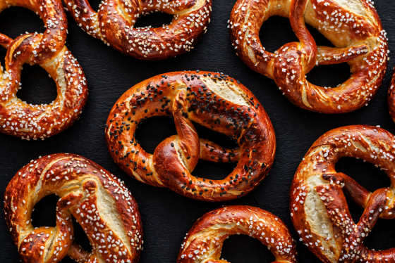 Twisted logic - Baked-pretzels-on-dark-slate