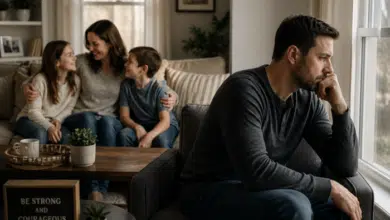 Feeling like an outsider as a stepdad - Mom-with-kids-on-couch_dad-is-sitting-by-himself