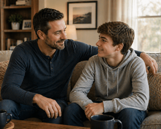 Feeling like an outsider as a stepdad - Stepdad and stepchild sharing a small positive moment together.