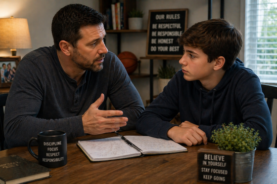 The Father Factor - Stepdad guiding stepchild with accountability and structure