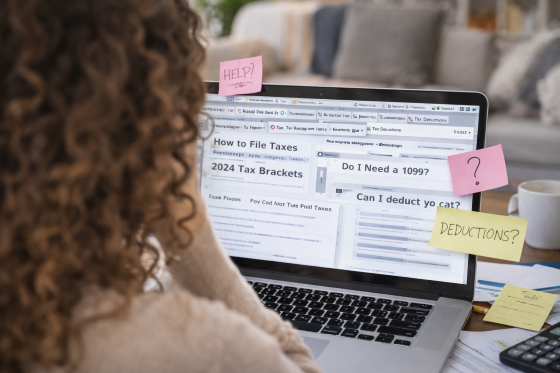 IRS jokes - working on taxes with many windows