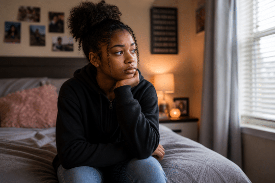 How to Connect With A Teen Stepdaughter - African American teenage stepdaughter reflecting on emotions in a blended family situation