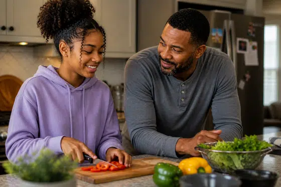 How to Connect With A Teen Stepdaughter - Stepdad-bonding-with-teen-stepdaughter-during-everyday-shared-moments