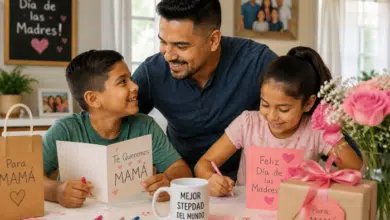 Stepdad Survival Guide Mother's Day - Stepdad-helping-kids-celebrate-Mothers-Day-in-a-blended-family.
