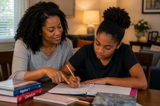 Happy Stepmother's Day -Stepmom-helping-with-homework