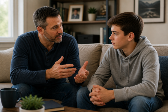Stepson won't listen - Stepson and stepdad having a meaningful conversation