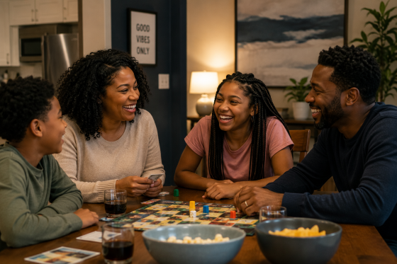 Happy Stepmother's Day - Warm-blended-family-moment-—-laughter-during-board-game