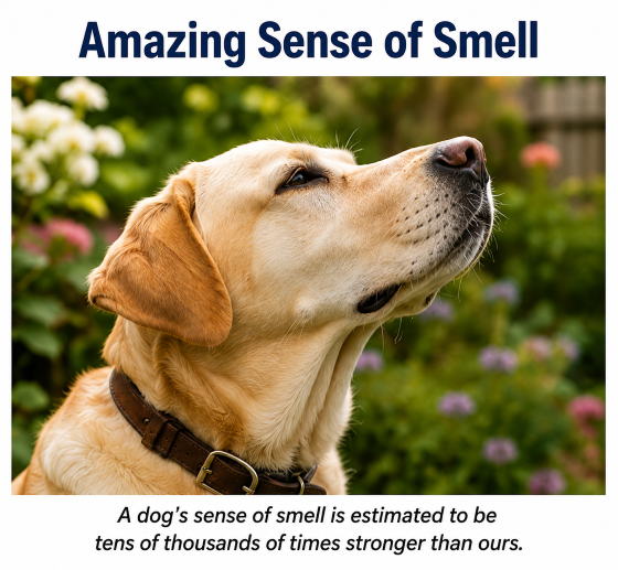 A dogs amazing sense of smell
