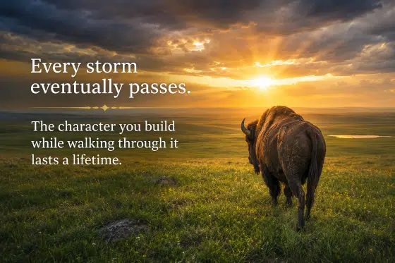 blended family challenges - A-lone-bison-headed-to-clear-skies-and-sunshine